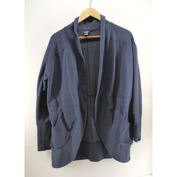 Eddie Bauer Womens L Long Sleeve Open Front Cardigan‎ Sweater Dark Blue - Picture 1 of 10